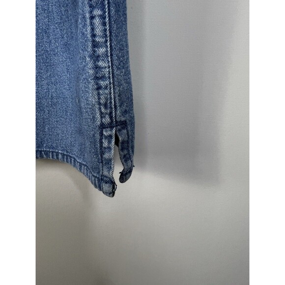 Vintage Womens Denim Shirt Sz XL Button Up Top Embroidered Garden Short Sleeve - Picture 11 of 12